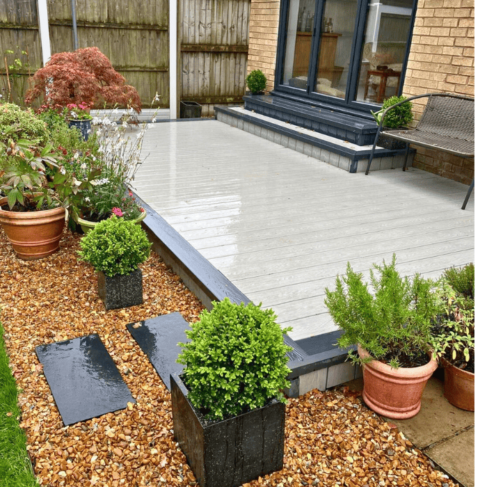 ash composite decking outside