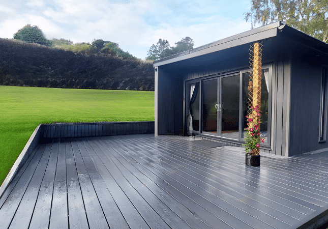 black composite decking