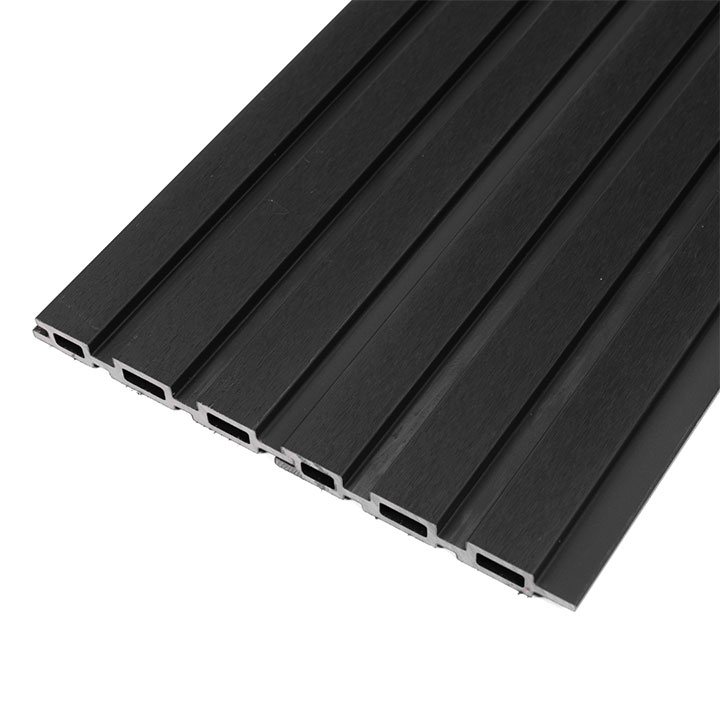 Black slatted fence board