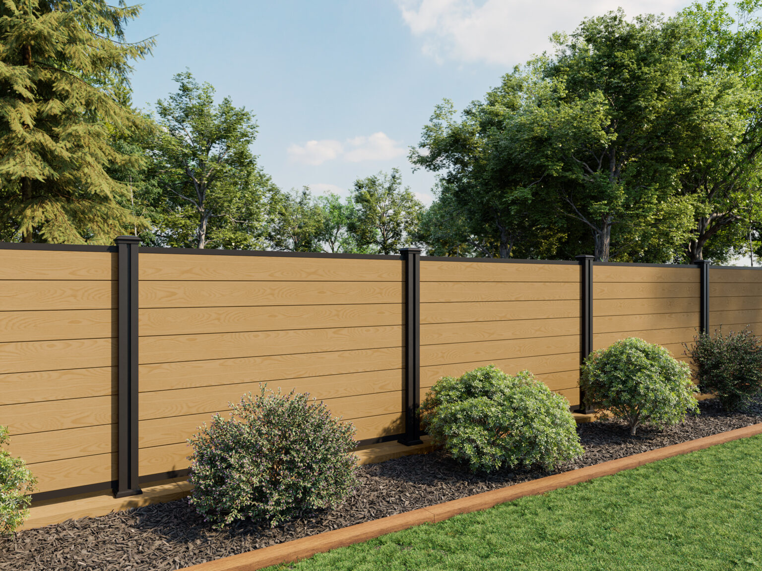 light oak composite fencing