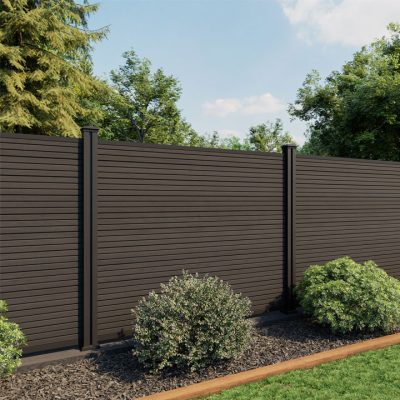 5ft Slatted Black Composite Fence Panel