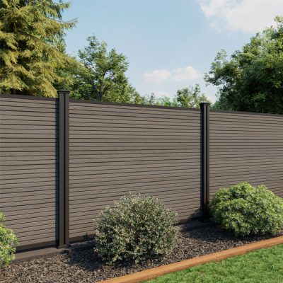 5ft Grey Slatted Composite Fence Panel